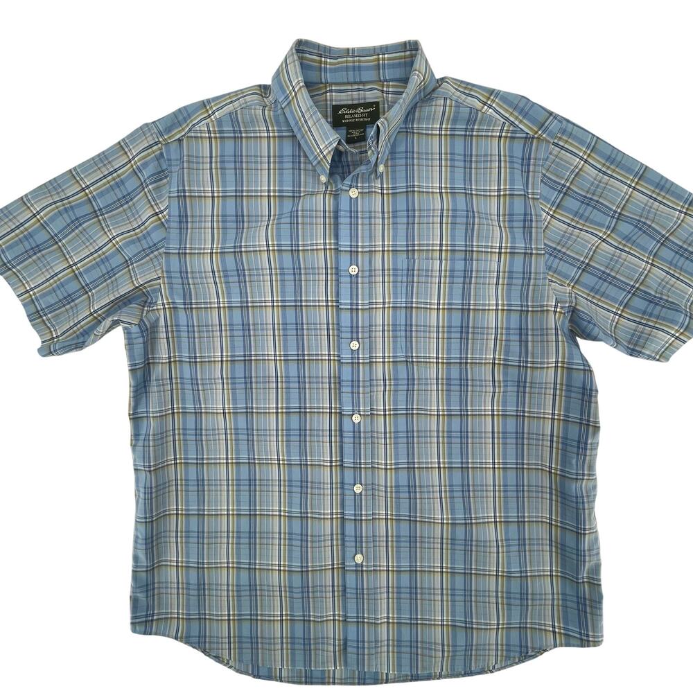Eddie Bauer Men's 100% Cotton Relaxed Fit Button Down Shirt, Sz. L, Outdoor